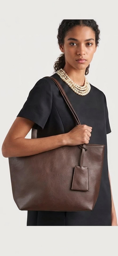The Executive Classic Tote Bag-Deep Espresso Brown